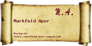 Markfeld Apor névjegykártya